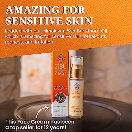 sibu Sea Buckthorn Nourishing Face Cream 1oz (2-Pack), Lightweight and Hydrating Face Cream – Amazing for Sensitive Skin, Breakouts, & Irritation