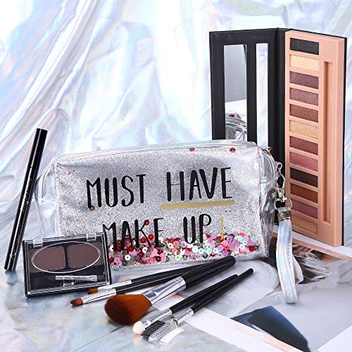 12-Color Eyeshadow Makeup Kit with Eyeliner, Brushes & Bag