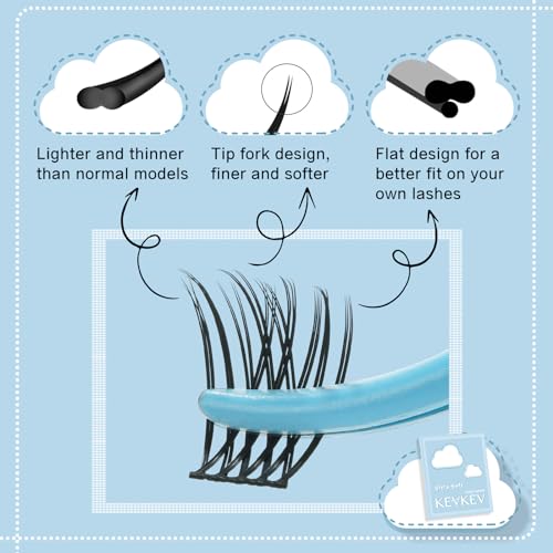 KevKev Lash Clusters 144 Pcs Fluffy DIY Eyelash Extensions