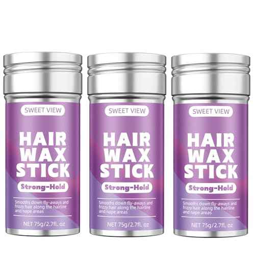 3PCS Hair Wax Stick, Flexible Hold Slick Back Hair Pomade/Balm for Tame Flyaways, Frizz, Sleek Ponytail, Bun, Styling Accessory Cream/Gel for Girls, Kids