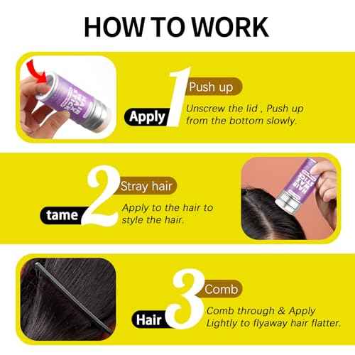 Hair Wax Stick & Slick Back Hair Brush for Tame Flyaways, Frizz, Sleek Ponytail, Buns | Pomade/Balm/Gel Stick for Woman, Styling Accessories for Girls, Kids