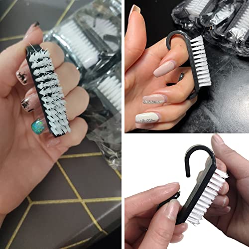 20 Pcs Nail Cleaning Brushes with Black Handle - Portable Nail Art Tools