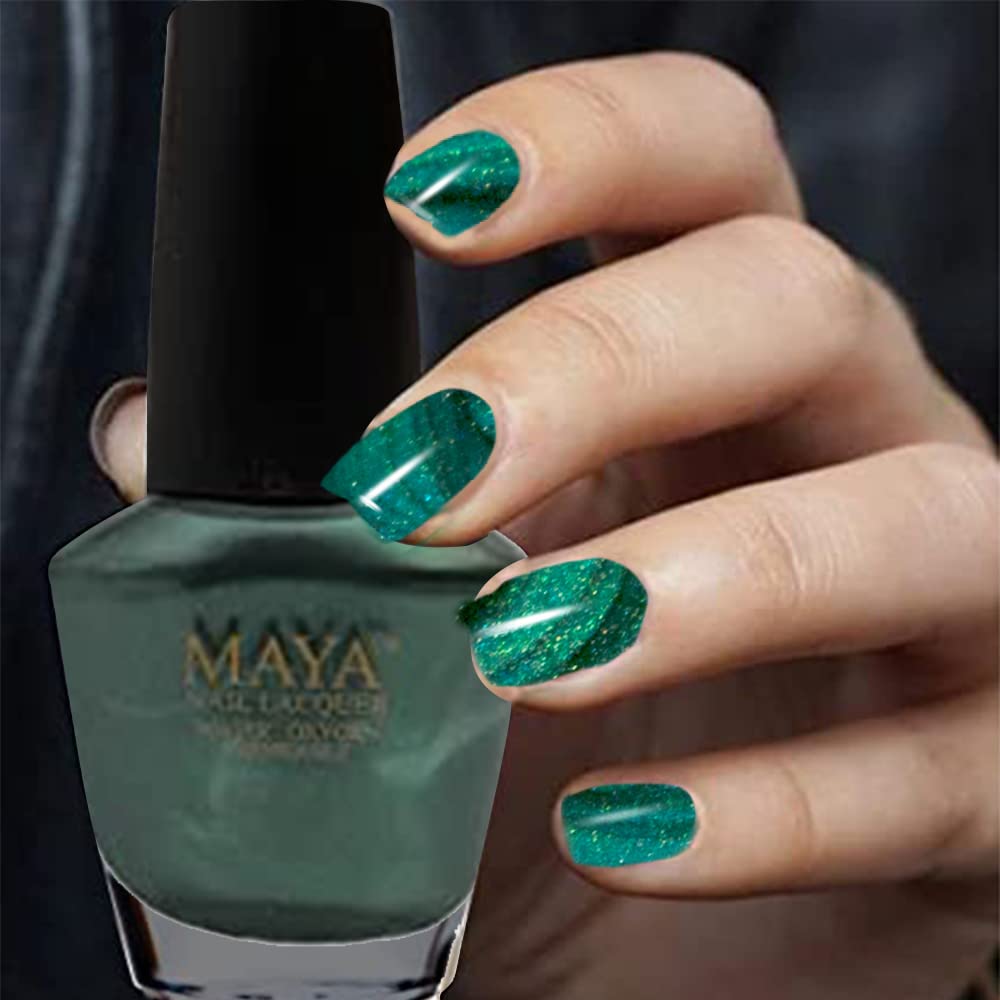 MAYA Cosmetics Halal Breathable Quick Dry Nail Polish, Vegan and Cruelty Free, Oxygen & Water Permeable Nail Lacquer, Non Toxic Gentle On Nails, Mystique