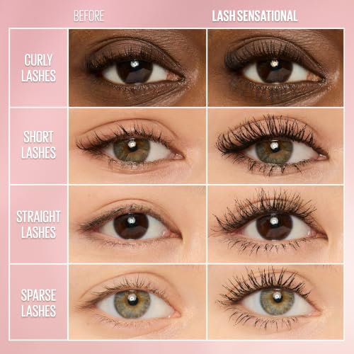 Maybelline Lash Sensational Washable Mascara, Blackest Black