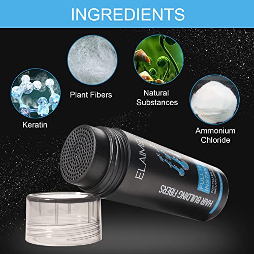 Hair Fibers for Thinning Hair - Instant Volume & Coverage, 27.5g with Spray Applicator