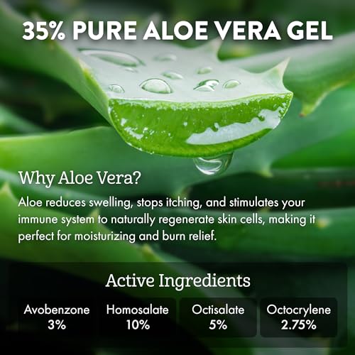 Aloe Up Sport Continuous Spray Sunscreen SPF 30 - Broad Spectrum UVA/UVB Sunscreen Protector for Face and Body - With Aloe Vera Gel - Fast Absorbing Sheer Formula - Reef Safe - Fragrance-Free - 6 Oz