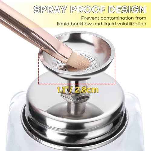 Noverlife 2PCS 6Oz / 180ml Clear Acetone Dispenser with Cap, Square Glass Nail Polish Remover Pump Alcohol Dispenser Alcohol Bottle, Refillable Push Down Pump Bottle for Makeup Remover