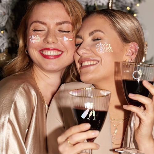 Bride Squad 80+ Bachelorette Party Temporary Tattoos Metallic
