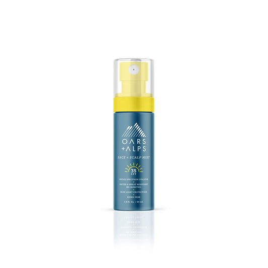 Oars + Alps Face and Scalp Mist SPF 35 Sunscreen, Protects from Blue Light, Summer Splash Scent, Water and Sweat Resistant, 1.5 Fl Oz