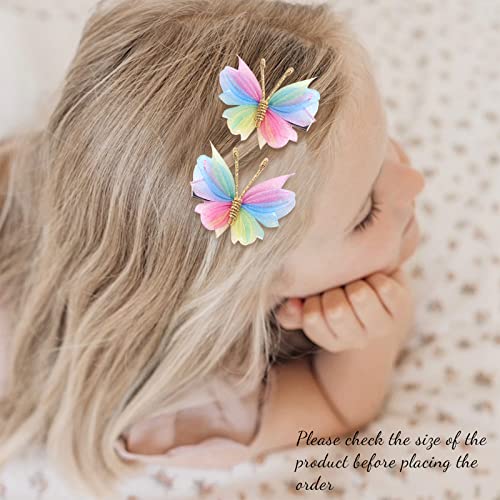 10PCS Mini Butterfly Hair Clips, Oaoleer 2" Tulle Mesh Hair Bow Pins Colorful Butterfly Hair Barrettes Wedding Hair Accessories for Baby Girls Women Halloween Cosplaying Party Decor (Tulle Butterfly)