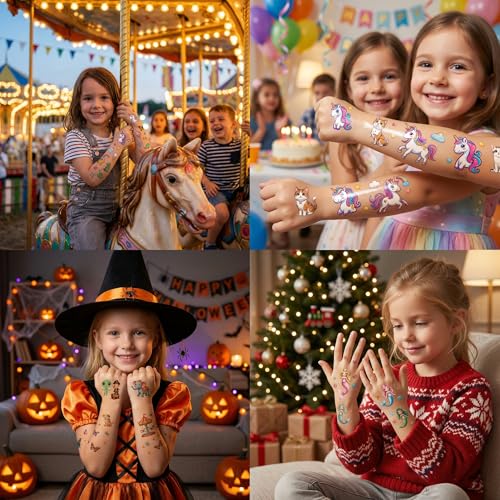 350+ Mixed Temporary Tattoos for Kids - 37 Sheets Party Favors