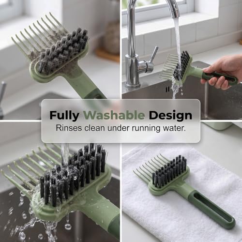 2-in-1 Hair Brush Cleaner Tool with Claw & Bristles
