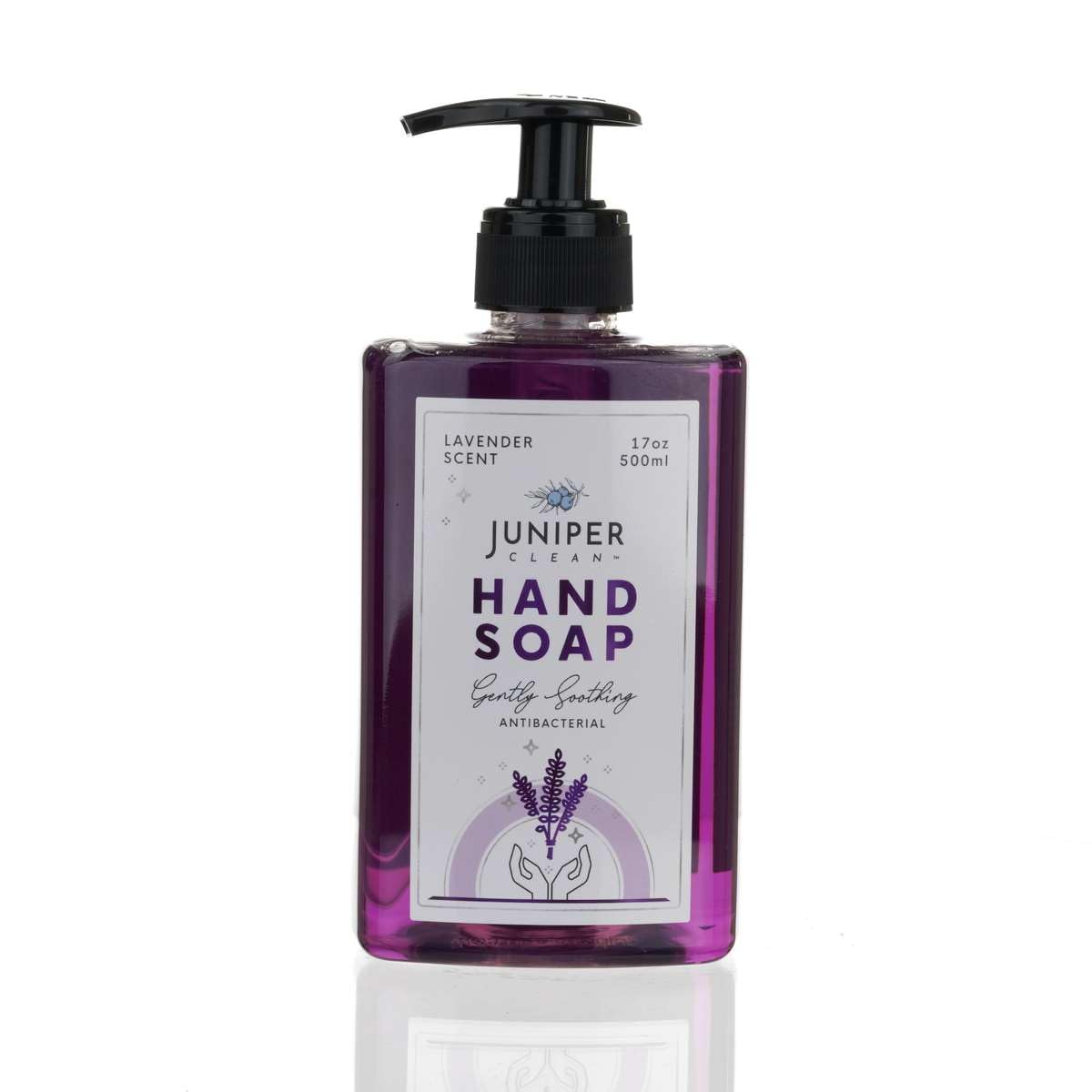 Juniper CLEAN, Antibacterial Hand Soap with Pump, Lavender Scent, Liquid Hand Soap 17 Fl Oz (Pack of 1)