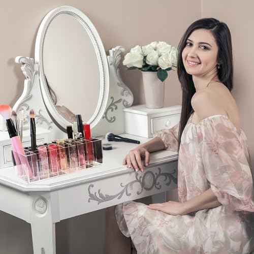 Lipstick Organizer 24 Slot Lipstick Holder Display Rack Small Clear Plastic Compact Lip Gloss Perfume Sample Mascara Holder