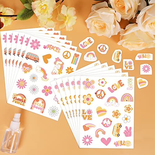 280Pcs Hippie Temporary Tattoos Stickers - 70's Theme Party Supplies