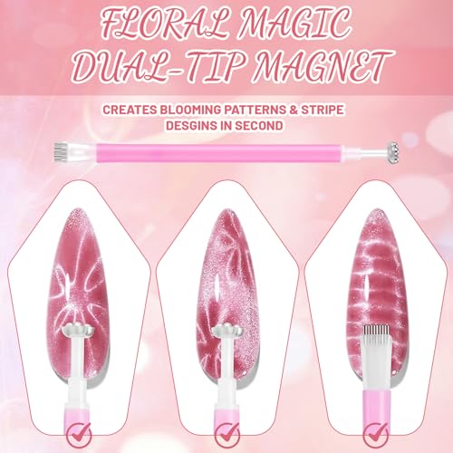 Cat Eye Nail Magnet Set - 6 Pcs Tool for Gel Polish Art