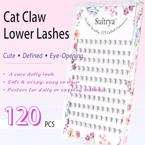 Sultrya 120 PCS Bottom Lash Clusters – 4-6mm Wispy DIY