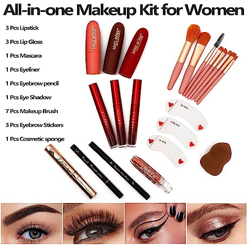 UNIFULL 132-Color Makeup Kit with Brushes & Mirrors
