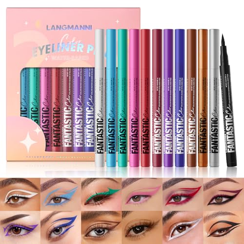 LANGMANNI 12 Colors Matte Liquid Eyeliner Set
