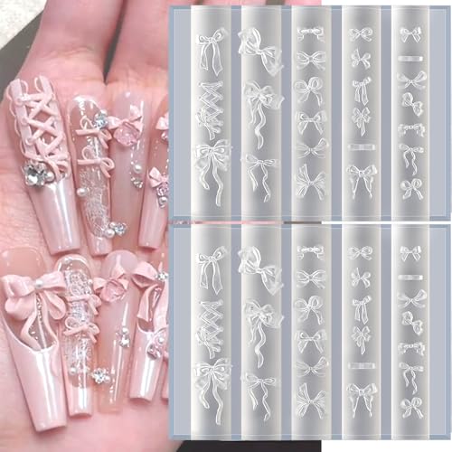 3D Bow Silicone Nail Mold for Gel Art - Reusable Bow Charms