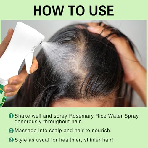 WOZUTUNT Rosemary & Rice Water Spray for Hair Growth - 10 fl oz
