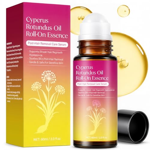 Cyperus Rotundus Oil Serum Roll-On for Hair Removal & Skin Soothing - 2 Fl Oz