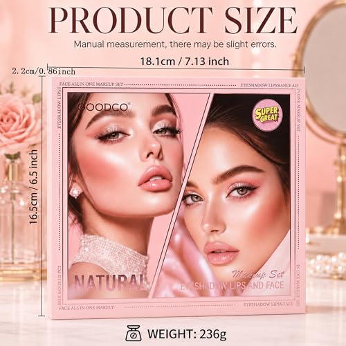 All-in-One Makeup Palette with Nude Pink Brown Shades