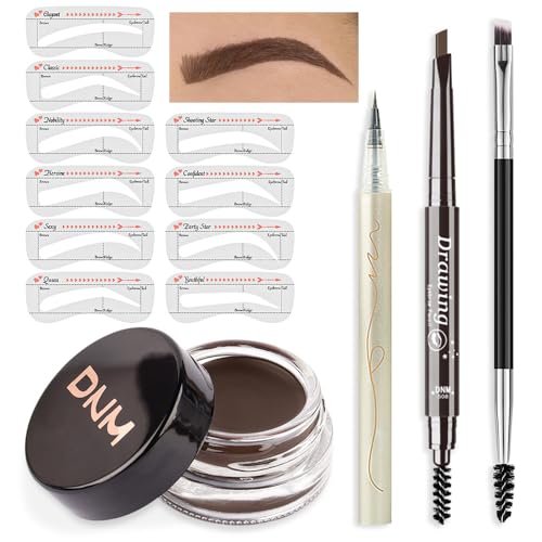 Eyebrow Pomade Kit with 10 Stencils, Pencil & Eyeliner