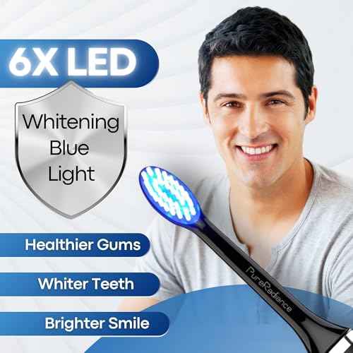 LED Whitening Electric Toothbrush ? Waterproof, Sonic Brush with 6 LED Lights for Whitening, Soft Bristles, Rechargeable, Travel Case Included ? Ideal Electric Toothbrush for Adults