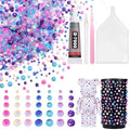 16000 Mixed Flatback Rhinestones Kit Pink Blue Purple 2-6mm