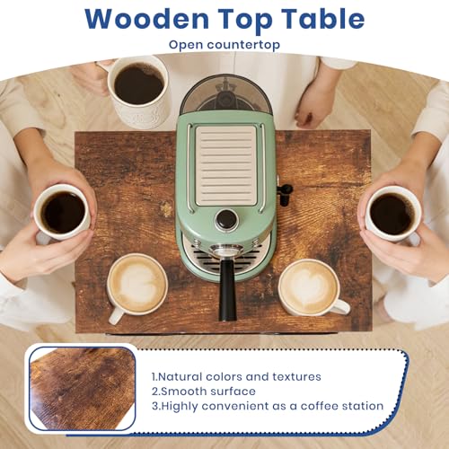 Goovilla 4-Tier Rolling Kitchen Cart with Drawers & Wooden Top