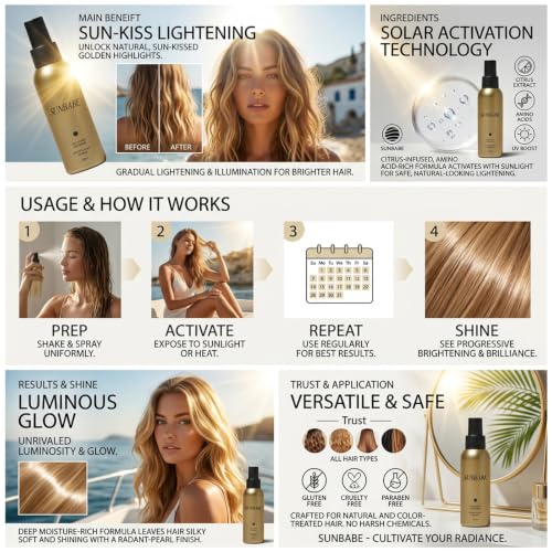 Solar Hair Lightener Spray - Sun-Activated Natural Highlights
