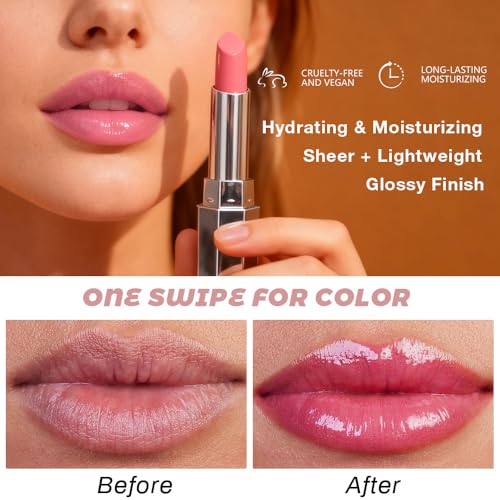 Rose Honey Tinted Lip Balm - Moisturizing Shine Lipstick