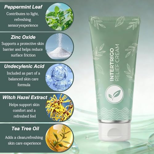 2026 New Intertrigo Cream, Professional Intertrigo Relief Cream, Skin Fold Care & Chafing Support Cream, Fast-Drying Non-Greasy Formula for Friction-Prone Areas (2Pcs)