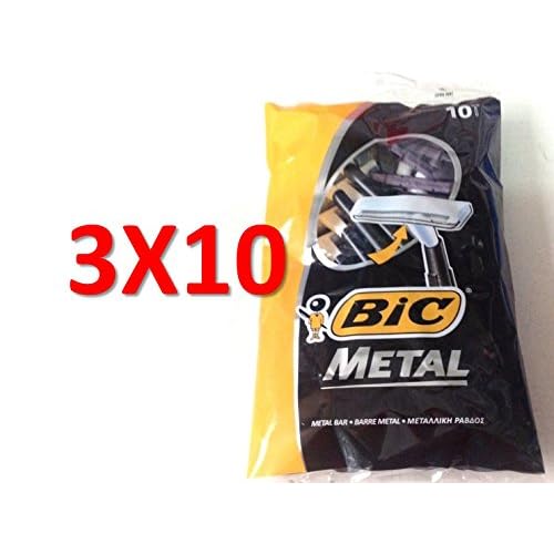 Bic Metal Disposable Men's Shaving Razors, 10-Count x 3 Packs