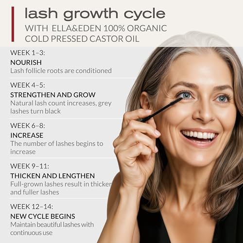 Ella & Eden Organic Castor Oil for Eyelashes & Brows - 4 Fl Oz