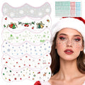 Christmas Face Temporary Tattoos with Gems & Glitter Set
