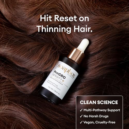 Soapbox ProGRO Density+ Hair Thickening Serum | Lightweight Scalp Serum for Thinning Hair | Supports Fuller-Looking, Stronger Hair, Clean Vegan Formula | 1 Month Supply, 1 oz