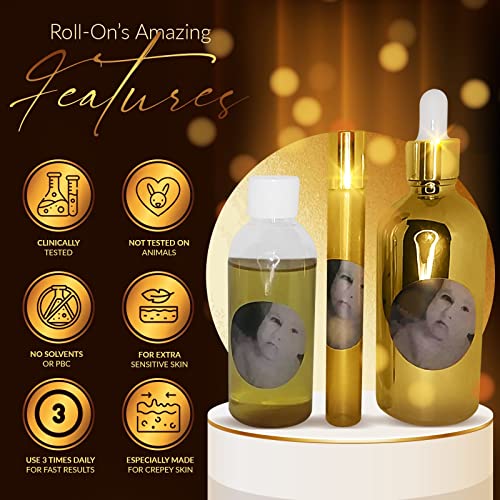 MEGAMOISTURIZER TURKEY NECK ROLL ON Facial Serum Kit - Anti Aging Serum for Neck and Face Massage Reduces Fine Lines Tightens Skin Anti Wrinkle Serum - Face Serum Roller with Refill (15 + 80 ml)