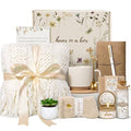 Birthday Gifts for Women, Get Well Soon Self Care Package Box, Sending Hug Baskets Thinking of You Inspirational Gift for New Mom Best Friend Birthday (Ivory)