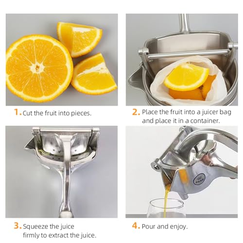 Heavy Duty Manual Juicer - 0.6L Aluminum Alloy Citrus Squeezer