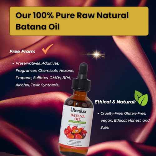 100% Pure Botana Oil Hair Growth, Dr. Sebi Organic Ojon Oil for Hair Growth, Cold Pressed, Sourced from Honduras, 2 oz