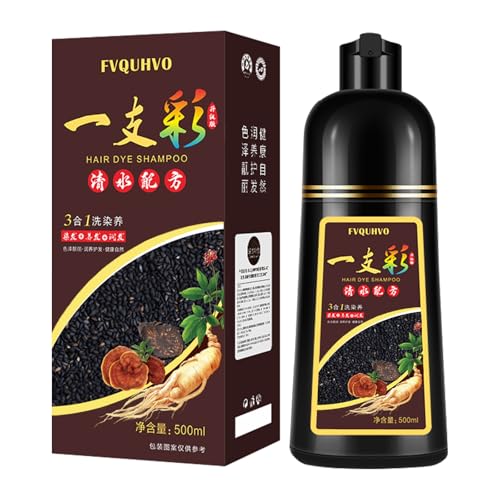 Black Hair Dye Shampoo 3-in-1 for Gray Coverage 16.9oz
