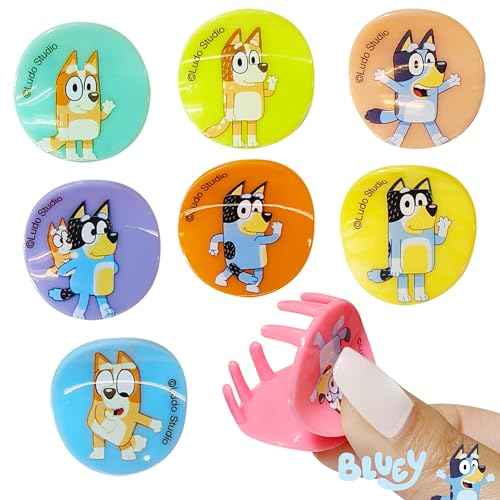 LUV HER Bluey Girls Butterfly Hair Clips - 8 Cute Hair Clips with Small Soft Claw, Clips for Every Occasion - Multi Color with Your Favorite Bluey Characters - Ages 3+