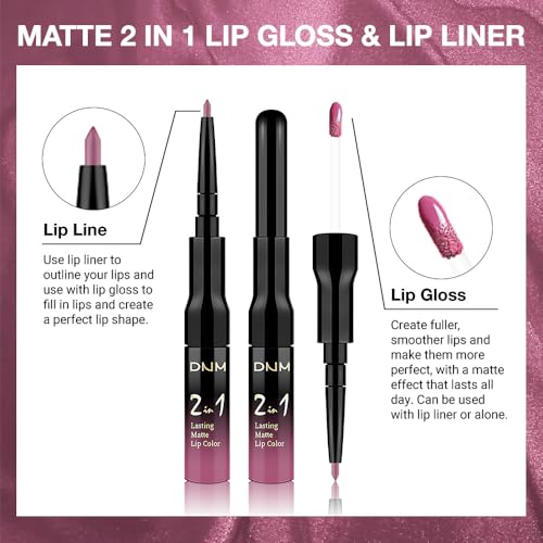 Hot Pink Matte Lip Liner & Liquid Lipstick Set - 2-in-1