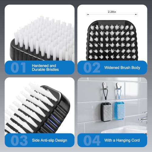 Dual-Sided Nail Brush for Fingernail and Skin Cleaning - Heavy Duty Handle