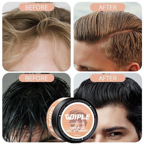 Matte Hair Clay Pomade for Men | Water-Based Styling Paste 100g