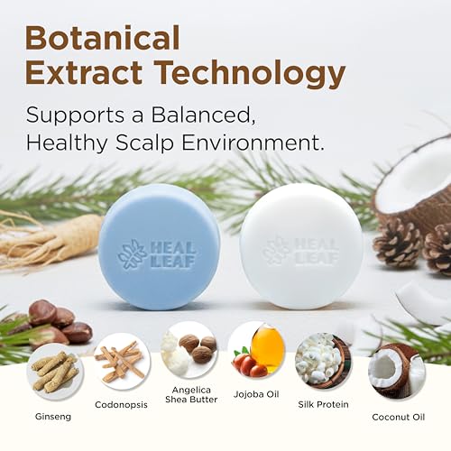 HEAL LEAF Botanical Solid Shampoo & Conditioner Bar Set – Eco-Friendly Hair & Body Care