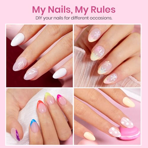 Beetles Almond Extra Short Gel Nail Tips 384pcs - No Shaping Needed, 12 Sizes
