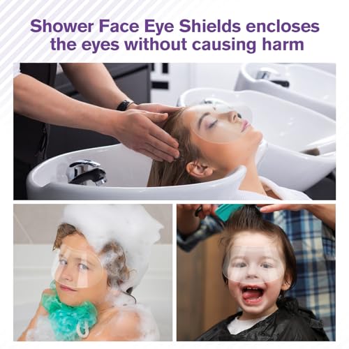 TOROKOM 120 PCS Shower Face Eye Shields£¬Clear Face Shield Eye Shields for After Surgery Shampoo, Makeup Eyebrow Shower Visor for Salon Supplies Eyelash Extensions